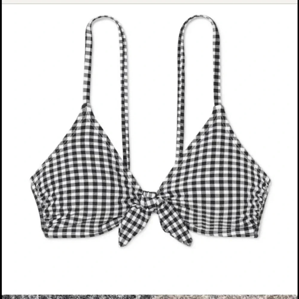 Xhilaration black checkered bikini top medium - Picture 3 of 7